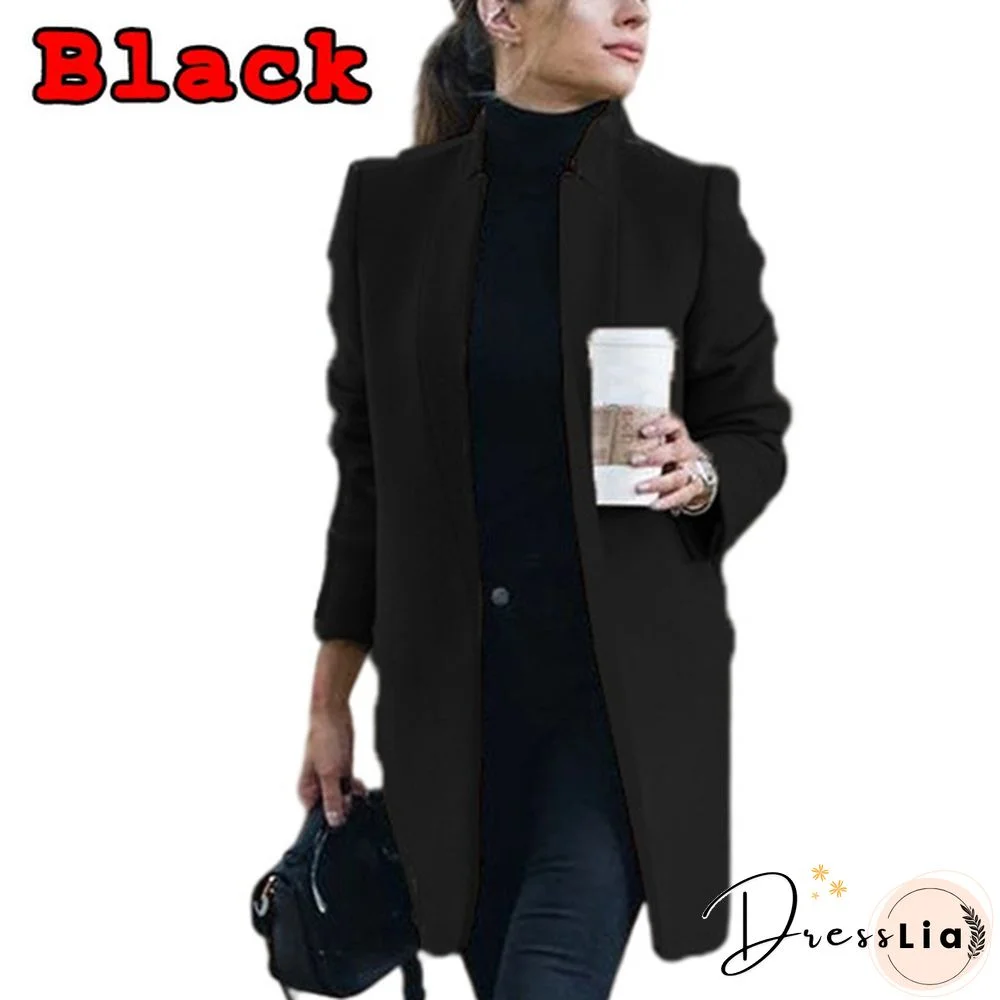 Fashion Women Autumn Winter Long Sleeve Coat Loose Warm Lightweight Jackets Casual Solid Color Parka Cardigans