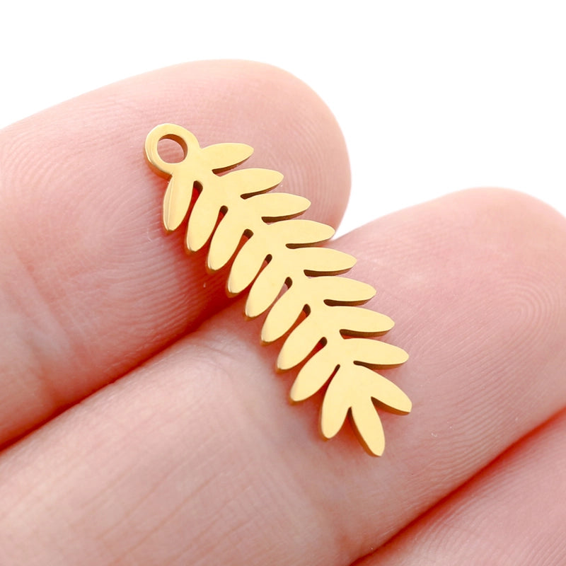 5 PCS/Package 304 Stainless Steel Leaf Four Leaf Clover Ginkgo Leaf Pendant Jewelry Accessories