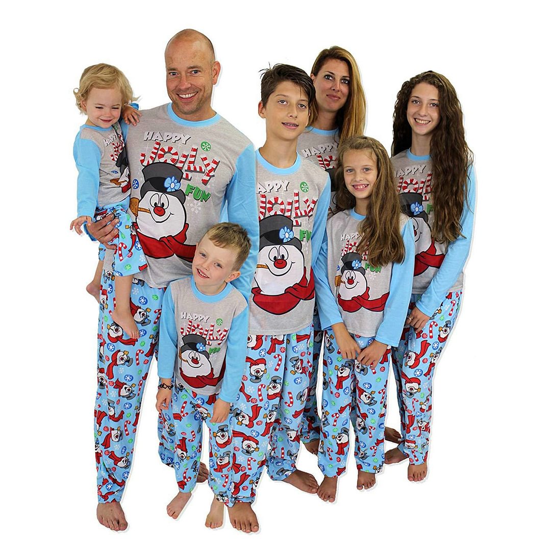 Christmas Family Matching Pajamas Sets Snowman Printed Homewear PJS-Pajamasbuy