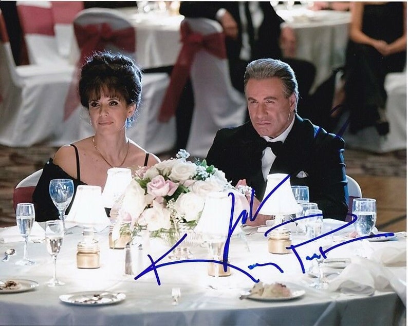 John travolta and kelly preston signed gotti john & victoria 8x10 Photo Poster painting