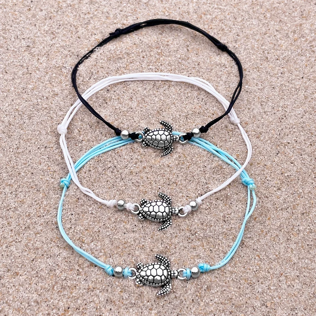 Sea Turtle Surfer Anklet Set