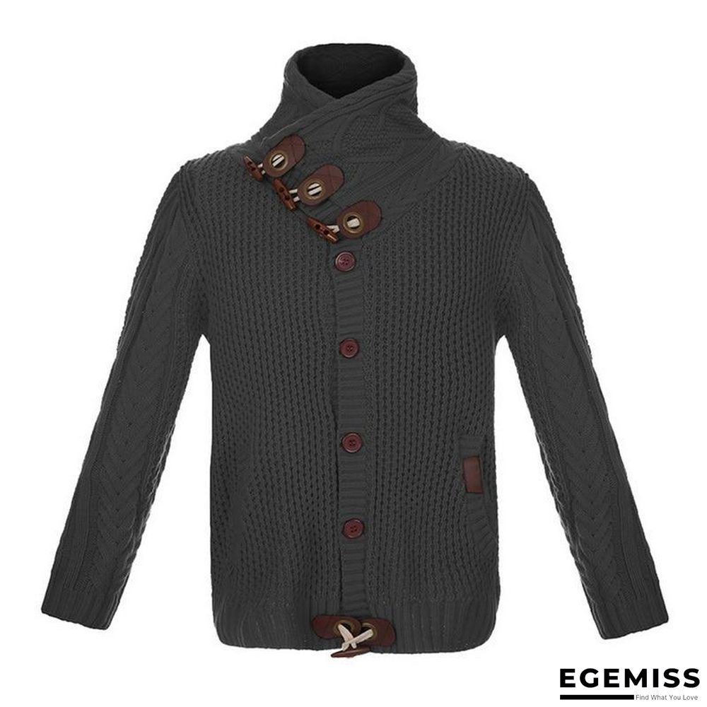 Mens buckle Sweater Cardigan Autumn winter Fashion Warm Thick Hedging Turtleneck Knitting Jumper Sweaters | EGEMISS