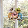 Pendentif acrylique cinq oiseaux aux grands yeux-bricolage