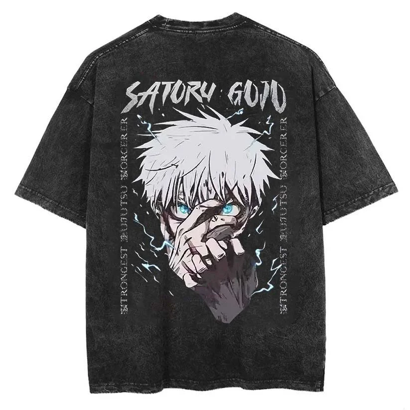 Satoru Gojo Printed Men's Washed T-Shirt