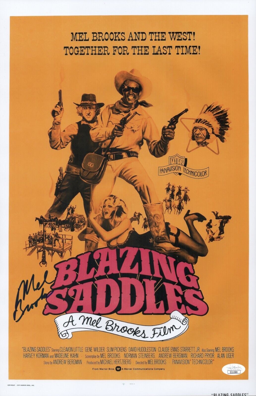 Mel Brooks Signed 11x17 BLAZING SADDLES Photo Poster painting IN PERSON Autograph JSA COA Cert