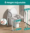 Soundfuse Toilet Seat Risers for Seniors, Raised Toilet Seat with Handles, Adjustable Height & Width, 400 lbs, Cozy Padded Elevated Toilet Seat, Fit Any Toilet