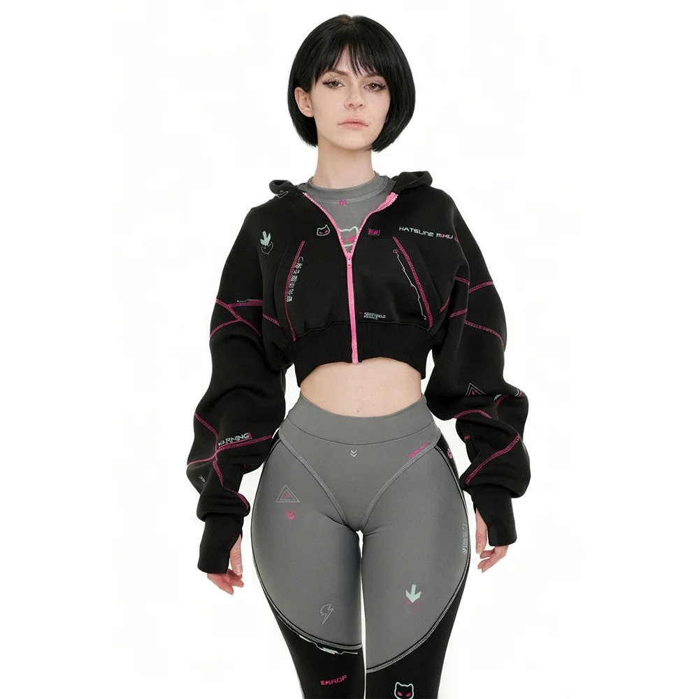Cyberpunk Futuristic Mechanical Style Women's Sports Yoga Outfit Set