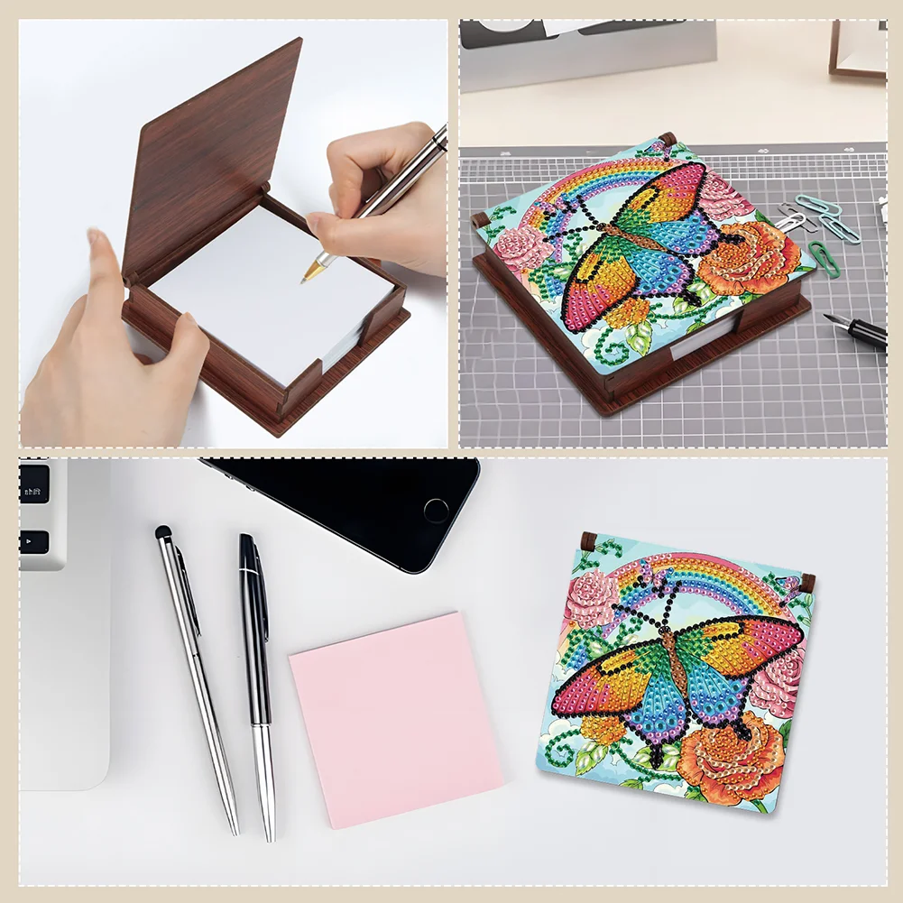 DIY Flower Butterfly Diamond Painting Note Box Paper 160 Sheets of Paper for DIY Art Craft