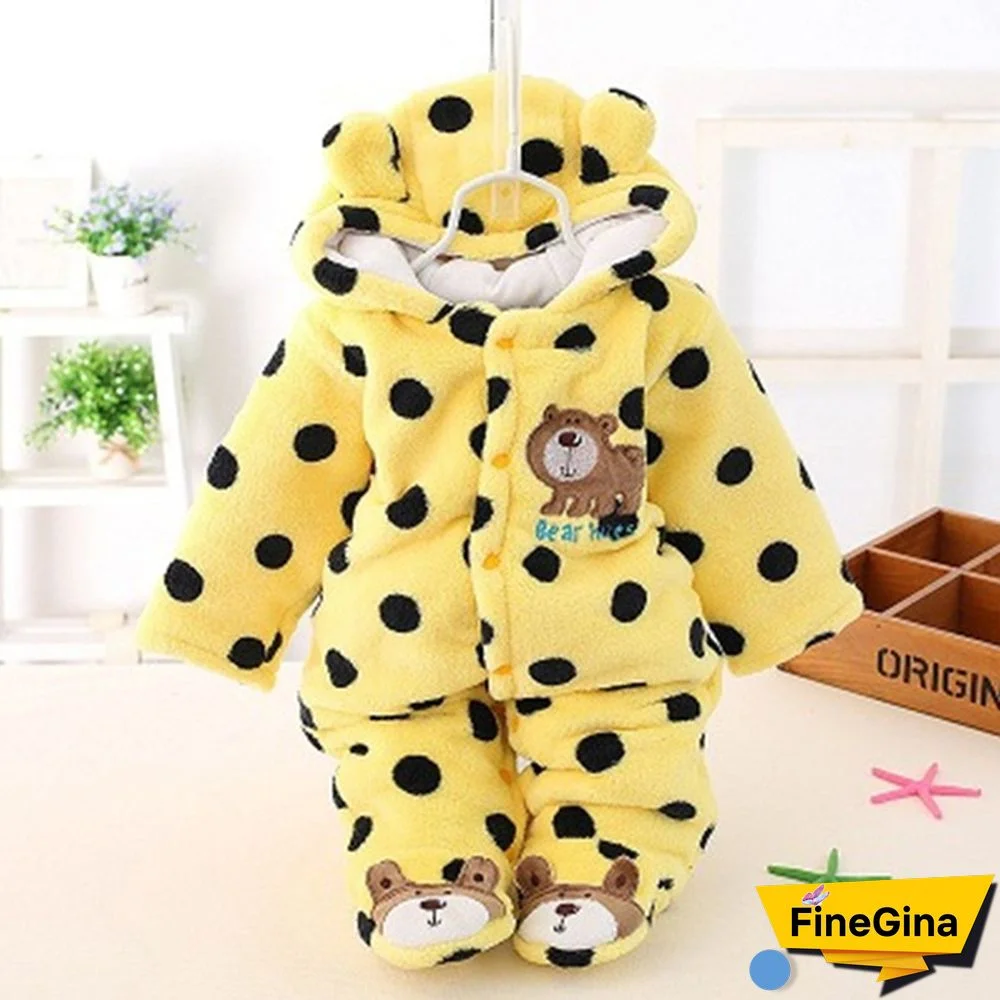 Newborn Baby Romper Coral Fleece Winter Rompers Cartoon Infant Clothes Snowsuit Babies Jumpsuits
