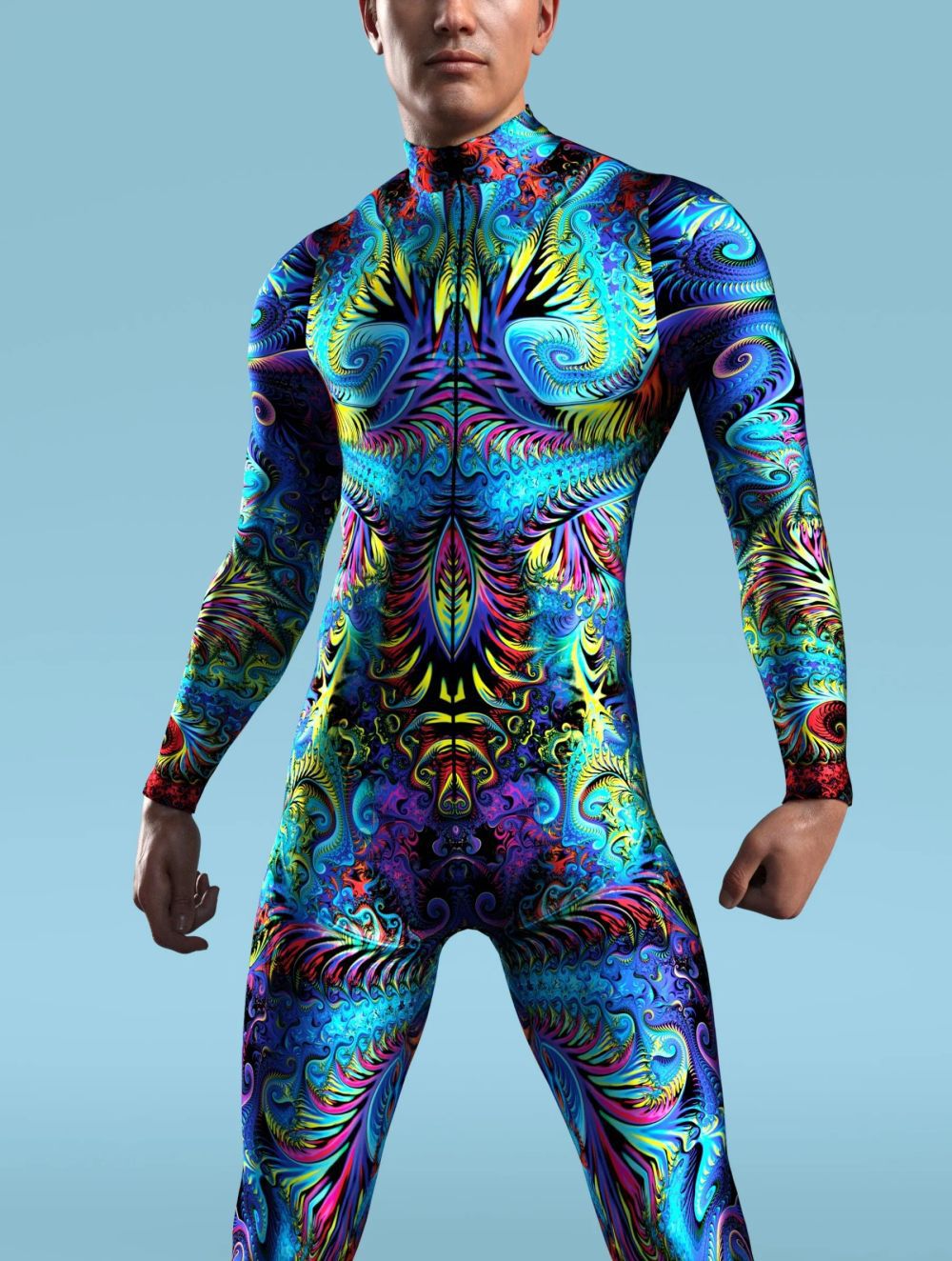 Futuristic Tech Cyberpunk Tights 3D Digital Printing Jumpsuit