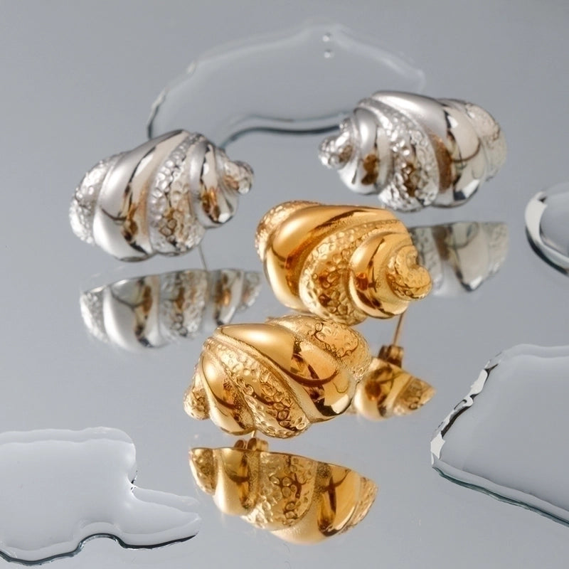 1 Pair IG Style Solid Color Claw Bag Plating 304 Stainless Steel Ear Studs