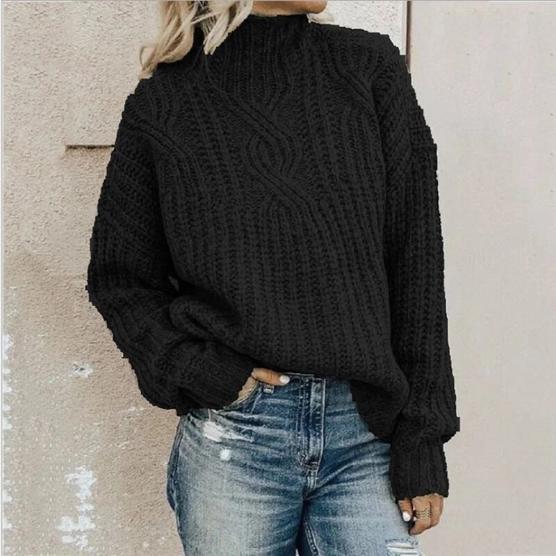 Casual Loose High Neck Knit