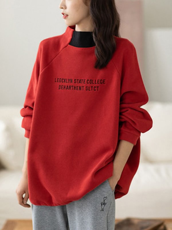Casual Keep Warm Letter Print Drawstring Sweatshirt Top