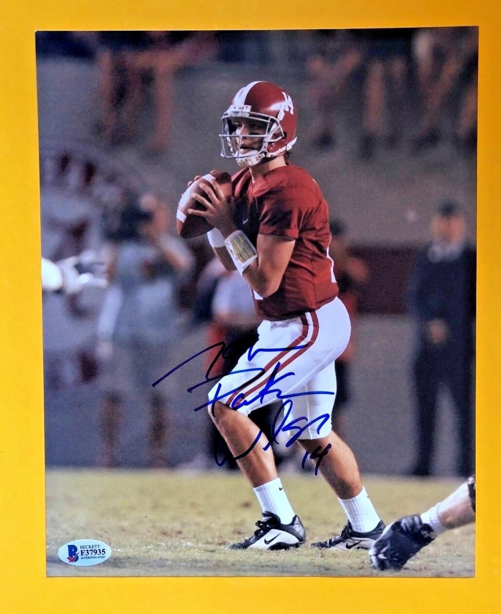 JOHN PARKER WILSON SIGNED ALABAMA CRIMSON TIDE 8X10 SIGNED Photo Poster painting BECKETT CERT