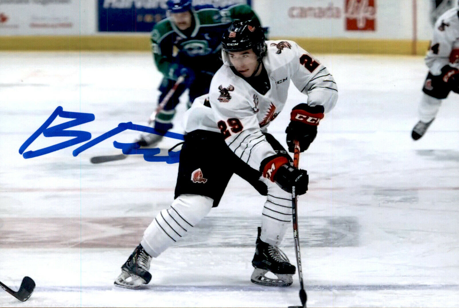 Brayden Yager SIGNED autographed 4x6 Photo Poster painting TEAM CANADA / MOOSE JAW WARRIORS #2