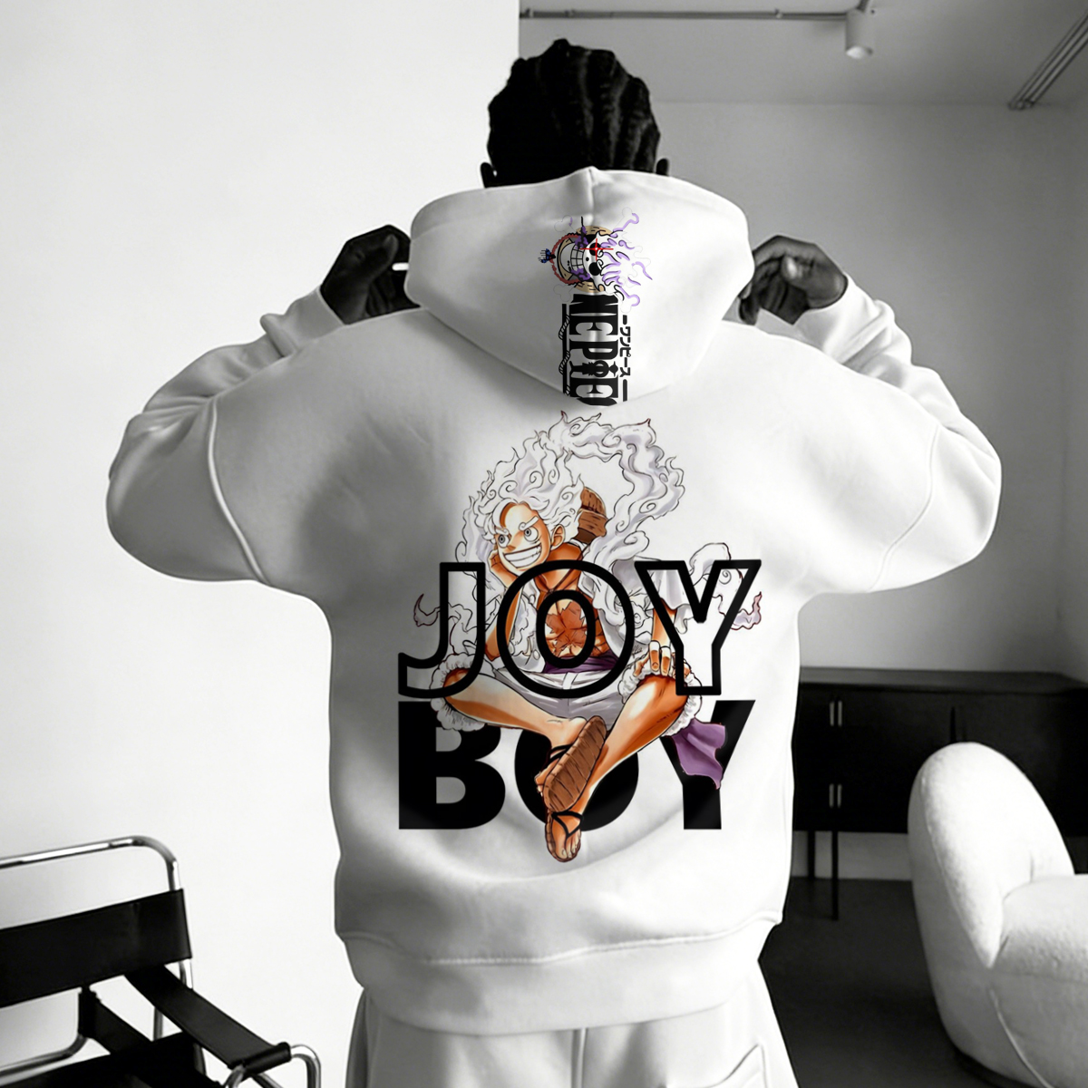 Joy Boy Hoodie with Anime Character Print