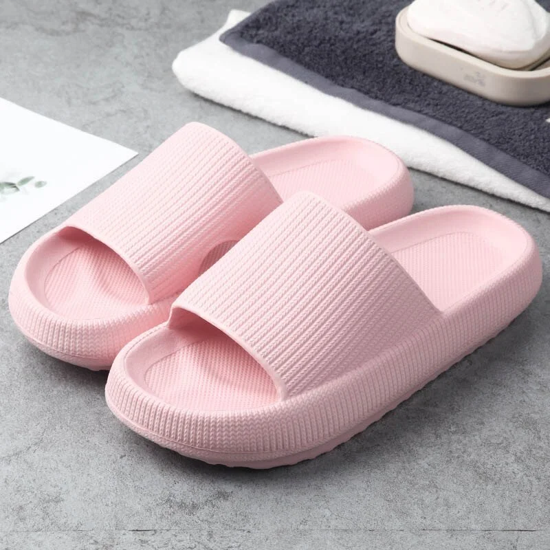 WOTTE Soft Slippers EVA Hole Leaking Slippers Women Bathroom Shoes Slides Anti-slip Indoor Home Slippers House Bath Sandals Men