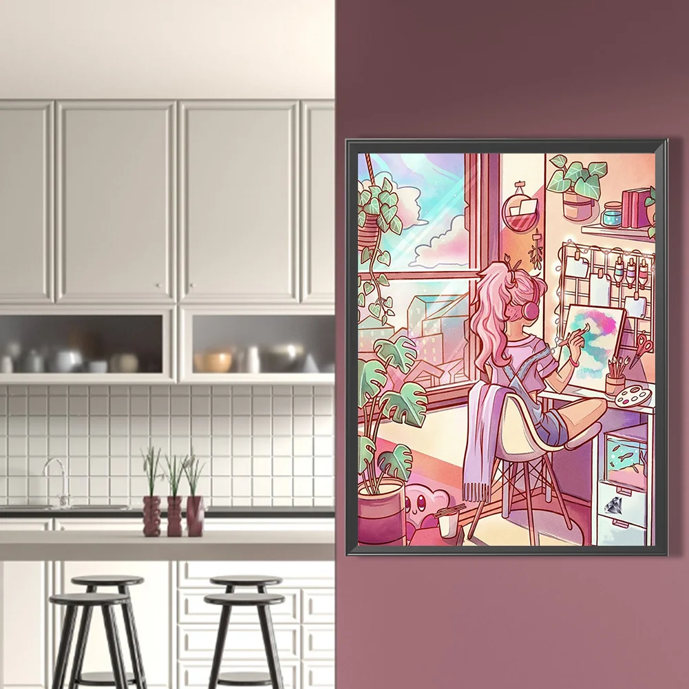 Diamond Painting - Full Round Drill - Girl(Canvas|50*60cm)