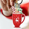 12pcs 2D Flat DIY Diamond Painting Keychain Double Sided Keyrings (Christmas)