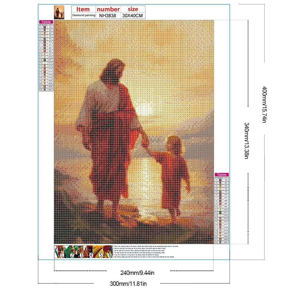 Diamond Painting - Full Round Drill - Sunset Jesus(Canvas|30*40cm)