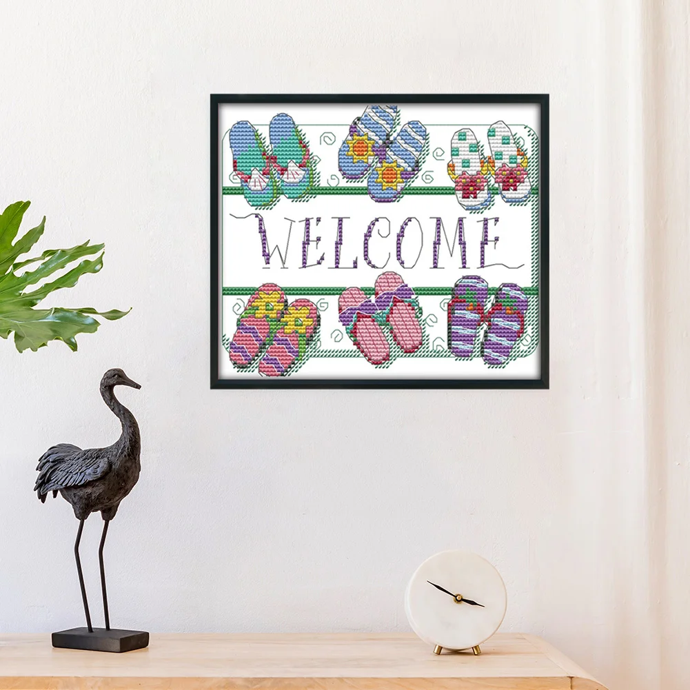 14ct Stamped Cross Stitch - Welcome(21*18cm)