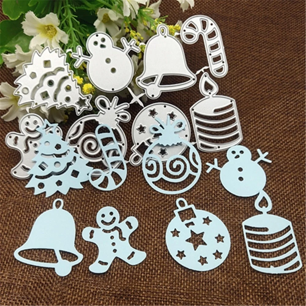 8Pcs Christmas frame card Cutting Dies Stencils For DIY Scrapbooking Decorative Embossing Handcraft Die Cutting Template