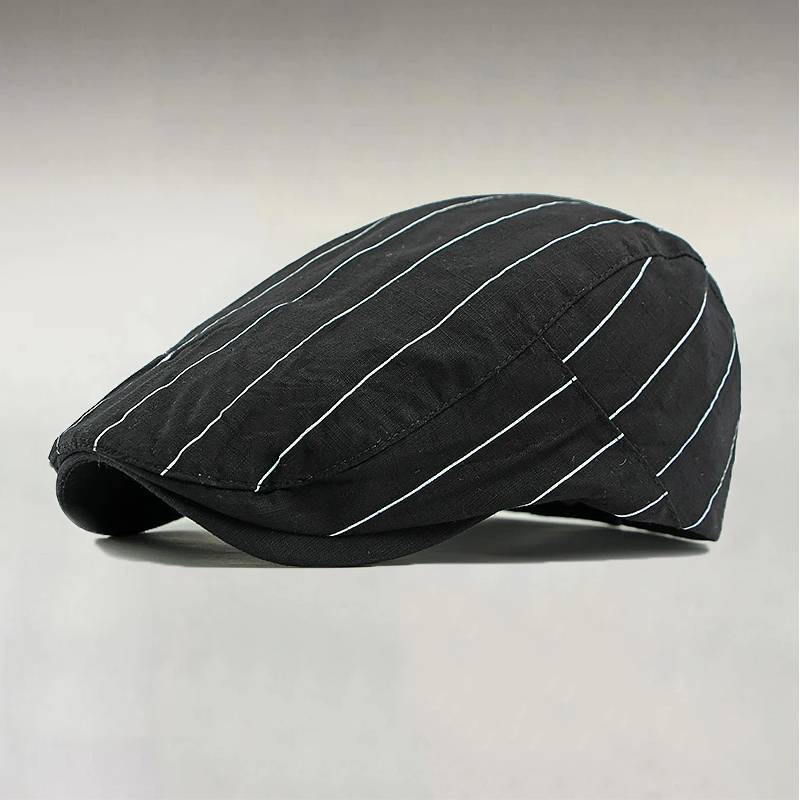 Men's Classic Adjustable Striped Beret