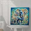 (25x25cm)DIY Elephant Framed Handmade Pearl Painting Art Craft Kit Living Home Decor