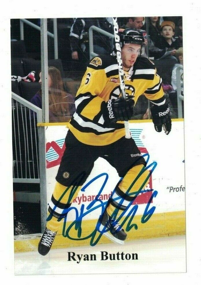 Ryan Button Providence Bruins Signed 4x6 Hockey Photo Poster painting W/Our COA D