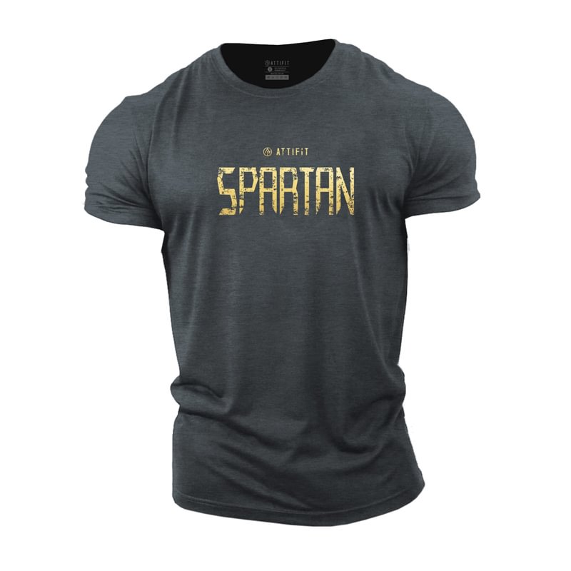 Cotton Men's Gold Spartan Graphic T-shirts tacday