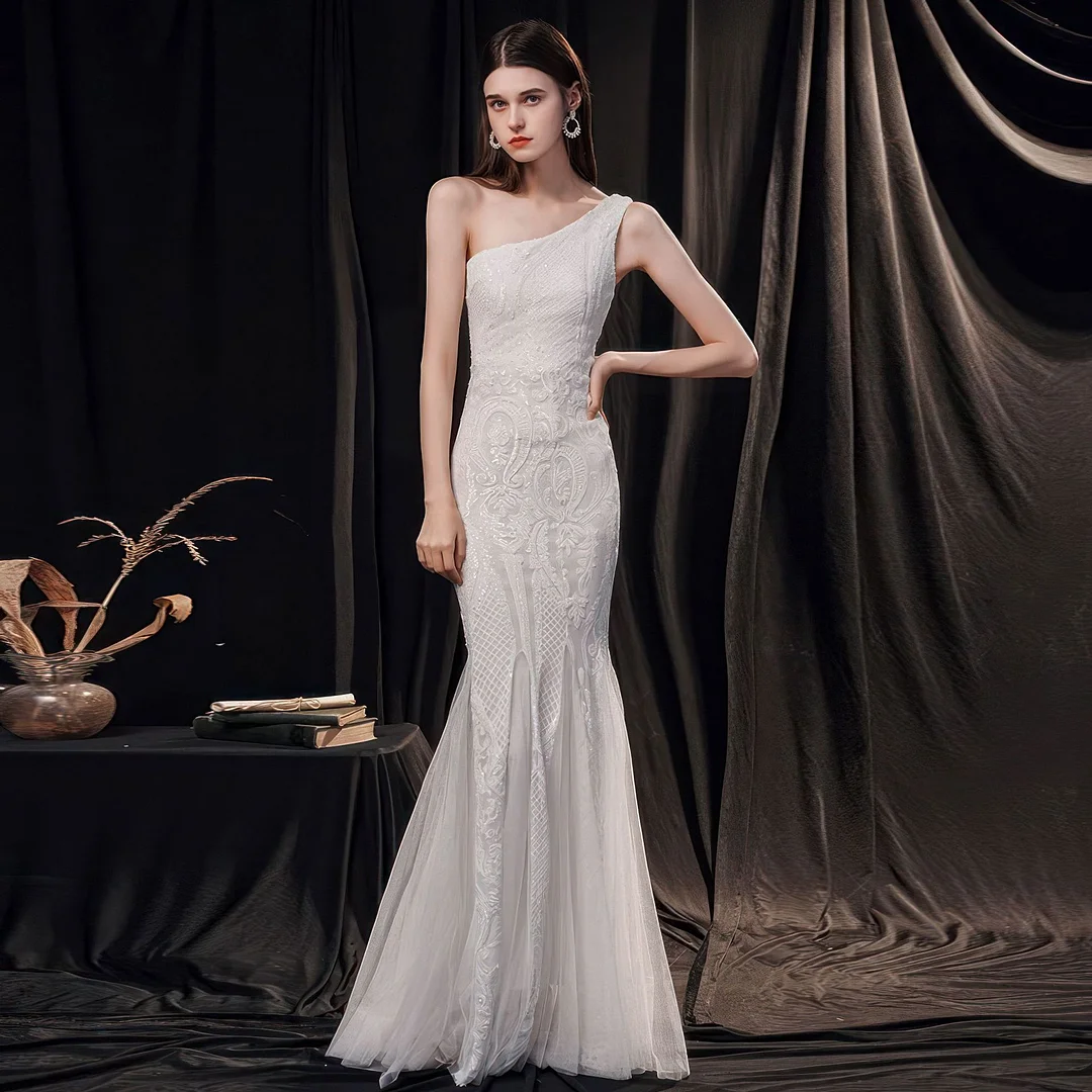 formal streetwear Evening Dress Women's High-End Light Luxury Elegant Socialite Party Party Evening Party Sexy Long Slimming Fishtail Dress