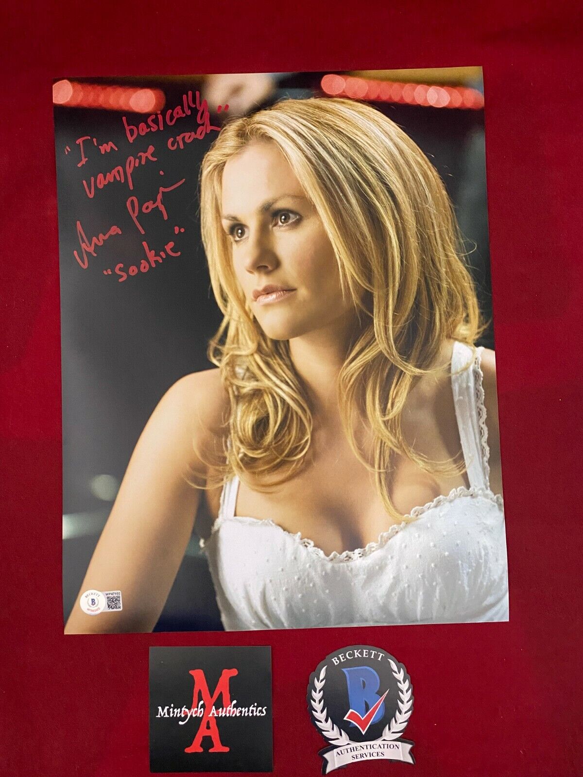 ANNA PAQUIN AUTOGRAPHED SIGNED 11x14 Photo Poster painting! TRUE BLOOD! SOOKIE! BECKETT COA!