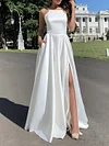 Solid Color Split-Side Condole Belt Maxi Dress