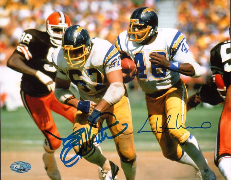 Chuck Muncie & Ed White Signed Air Coryell Chargers 8x10 Photo Poster painting PSA/DNA COA Auto