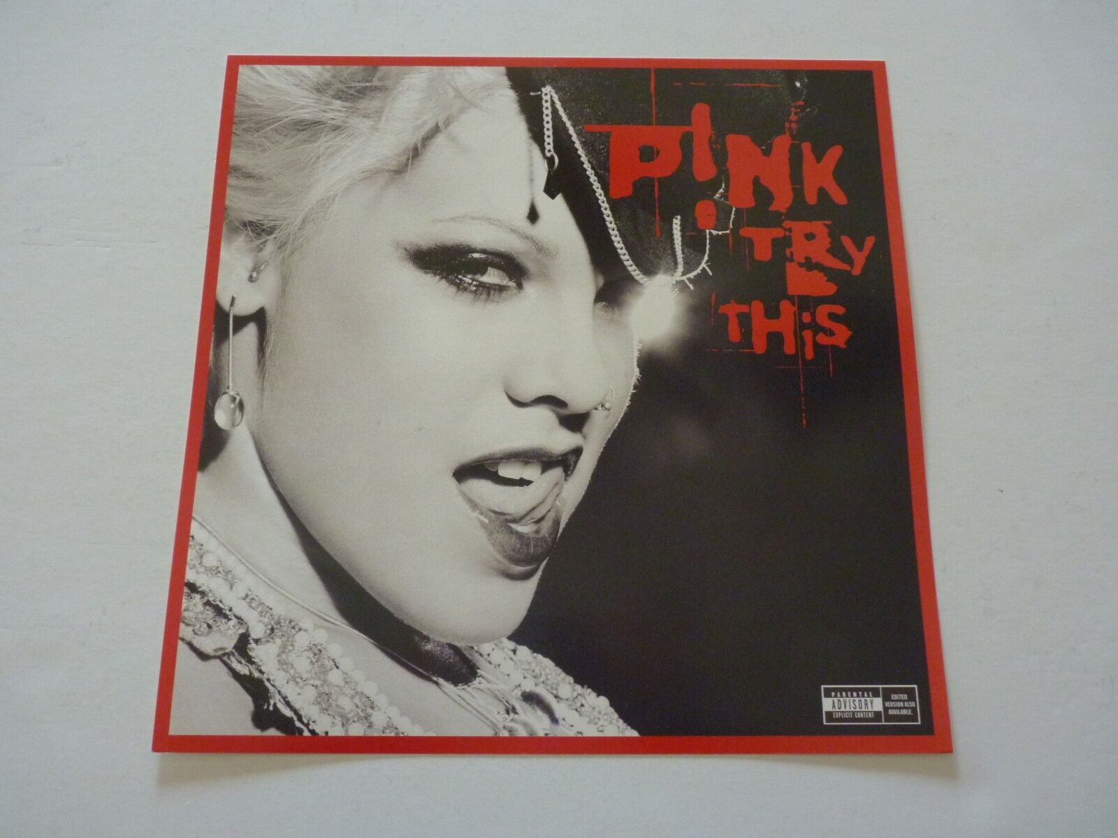 Pink Try This 2003 LP Record Photo Poster painting Flat 12x12 Poster