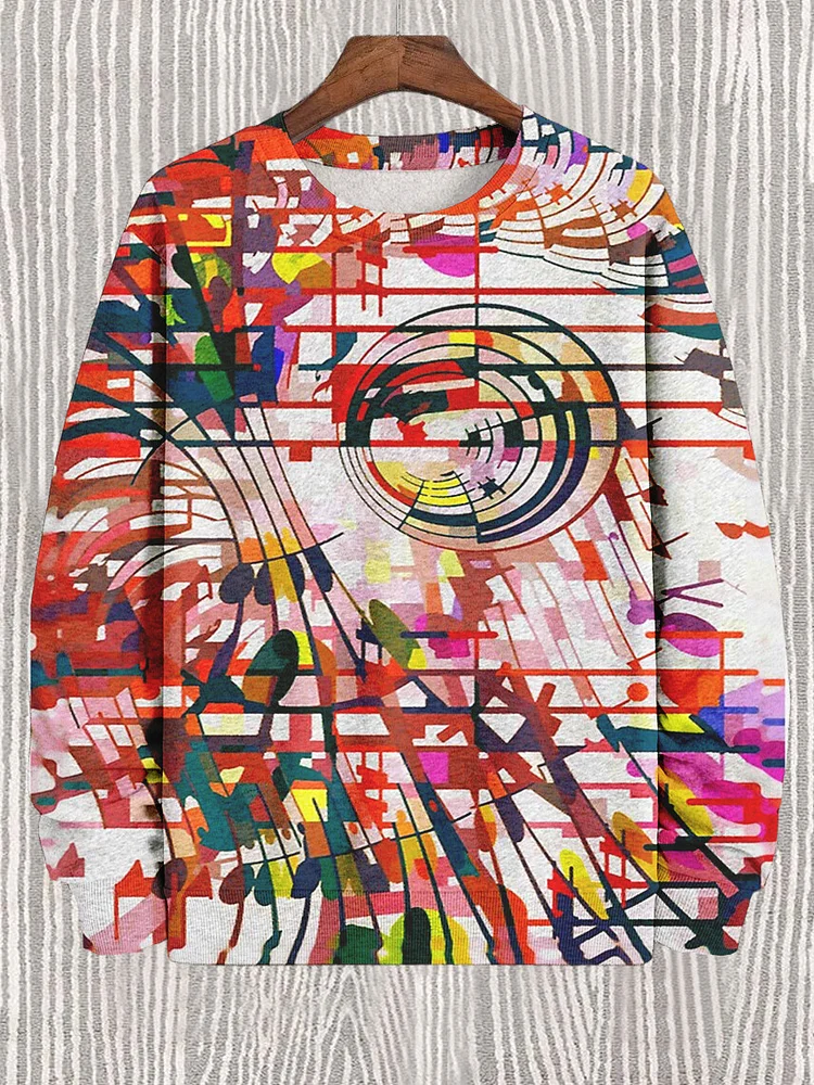 Men's Abstract Art Musical Notes Print Casual Sweatshirt