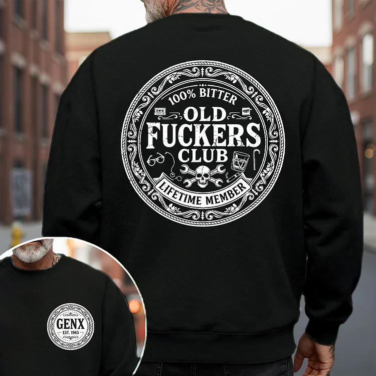 Funny Bitter Old Guys Club Hoodie, Gen X Skull Sweatshirt, T-shirt, Custom Year Shirt