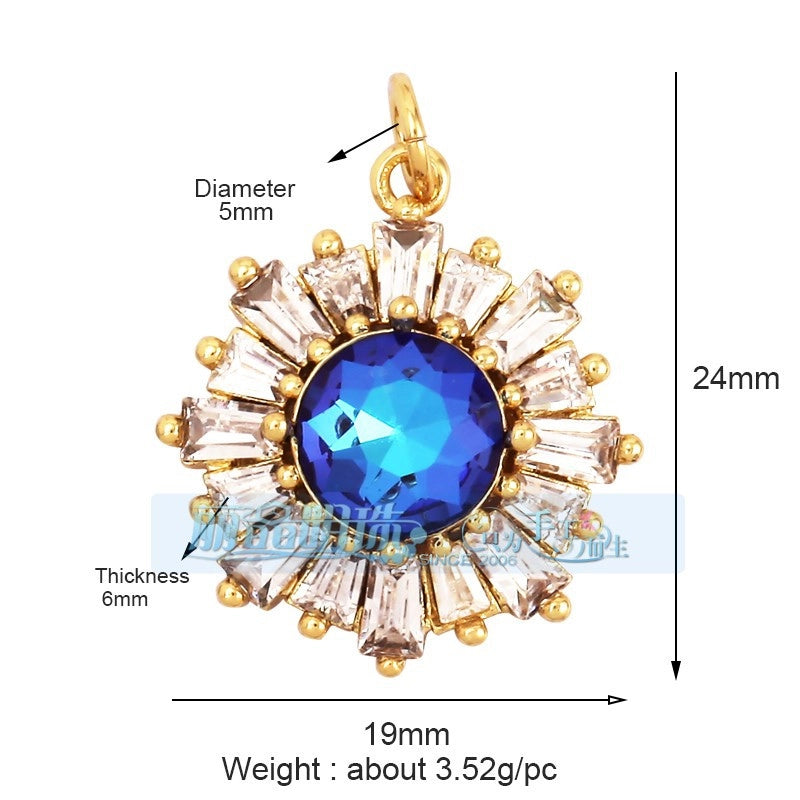 1 Piece Copper Geometric Heart Shape Snowflake Pendant Jewelry Accessories