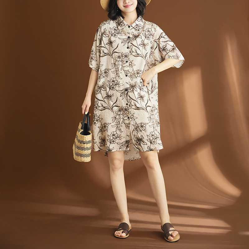 Literary Print Short-Sleeve Dress