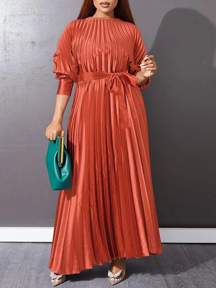 Women Maxi Long Dress 2022 VONDA Vintage Long Sleeve Evening Party Dress Elegant Office Shirt Dresses Casual Vestidos Oversized