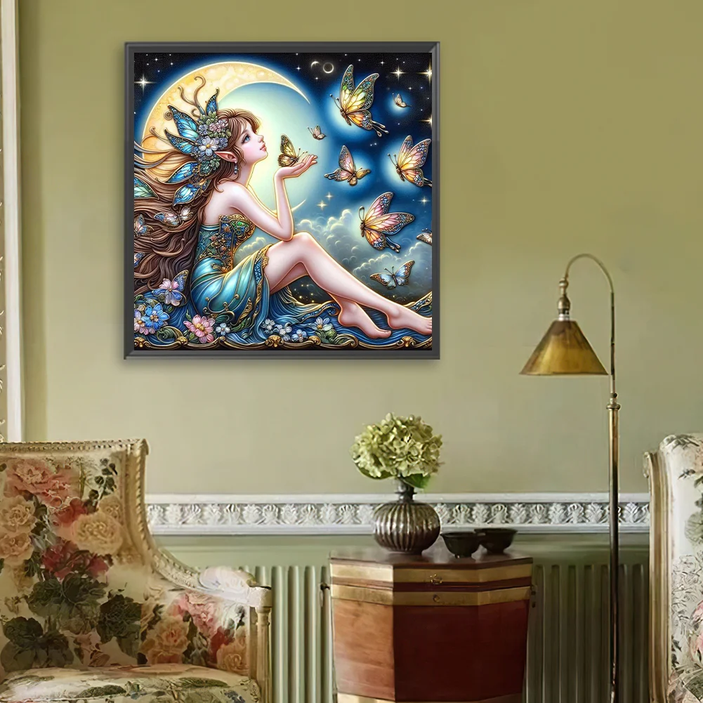 Diamond Painting - Full Square Drill - Butterfly Fairy(Canvas|45*45cm)