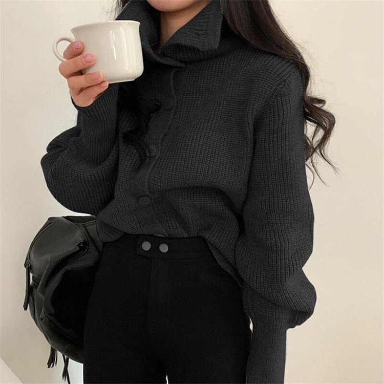 Christmas Gift Women Cardigan Winter Cashmere Sweater Long Sleeve Turtleneck Woman's Sweater Cardigans jersey knit Jumpers Pull Femme Coat - BlackFridayBuys