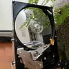 Industrial Upcycled Hard Drive Clock｜2-in-1 Tech Desk Timepiece & Mini Mirror Ornament
