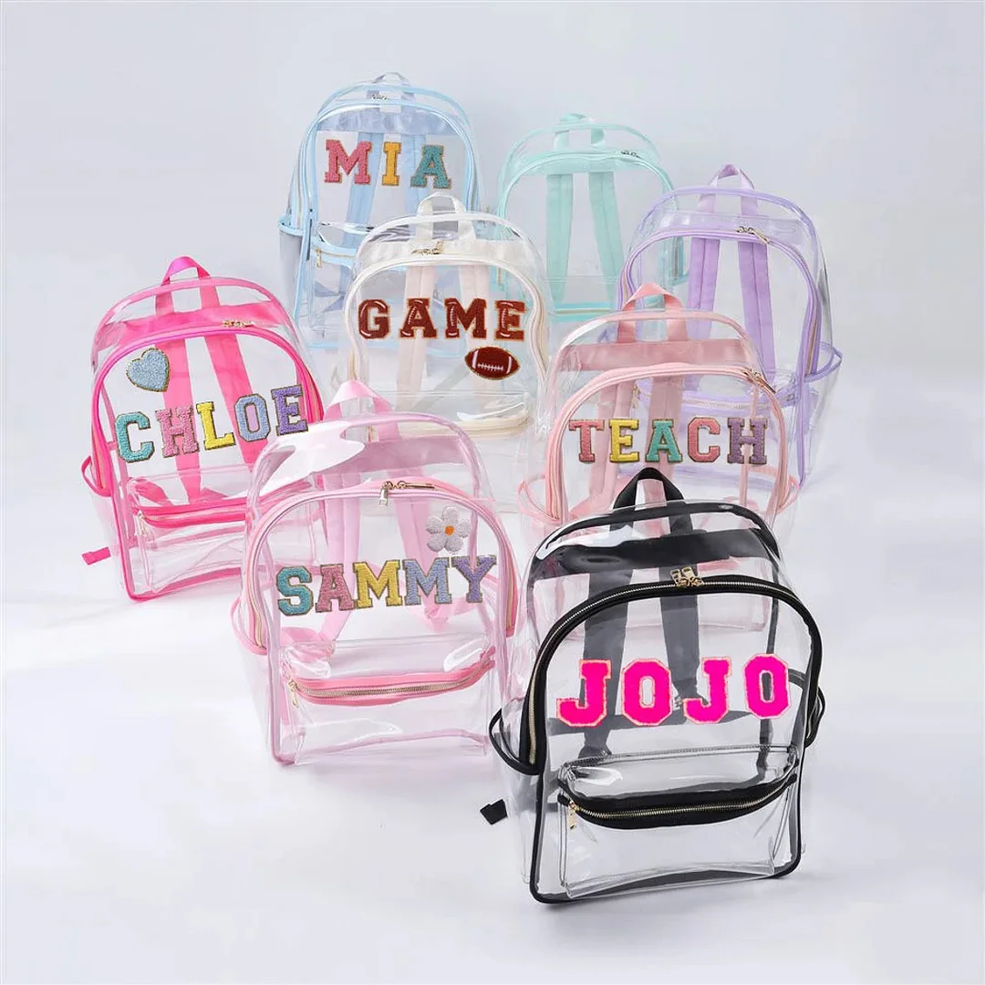 Customized Clear Backpack with Patches