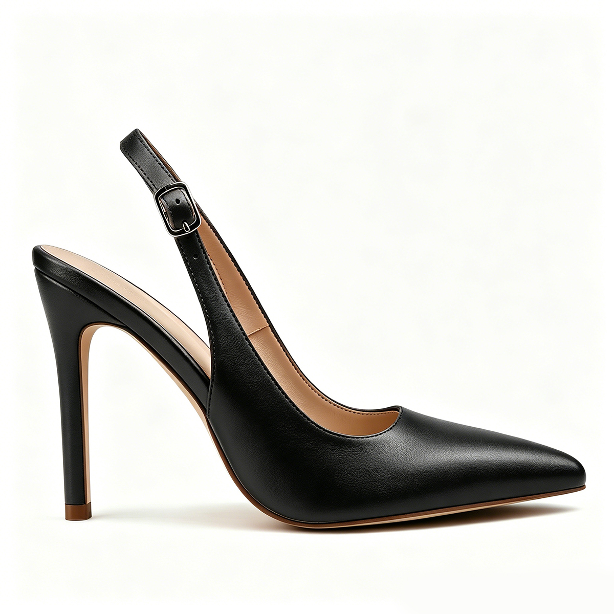100mm Women's Pointed Toe Slingback High Heels, Comfortable Dress Sandals