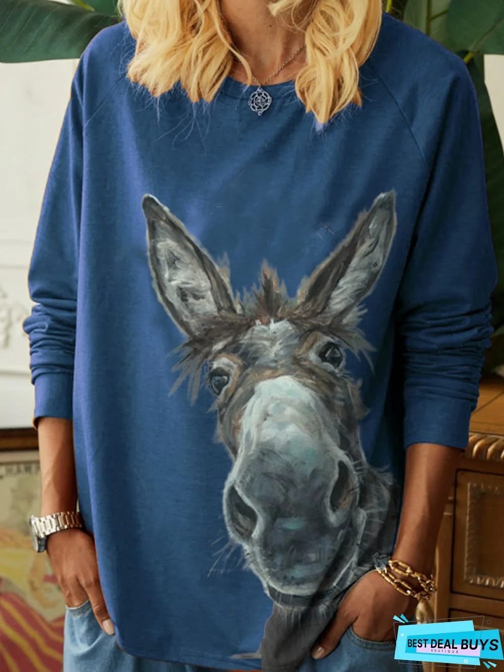 New Women Fashion Vintage Casual Long Sleeve Shift Tunic T-Shirt