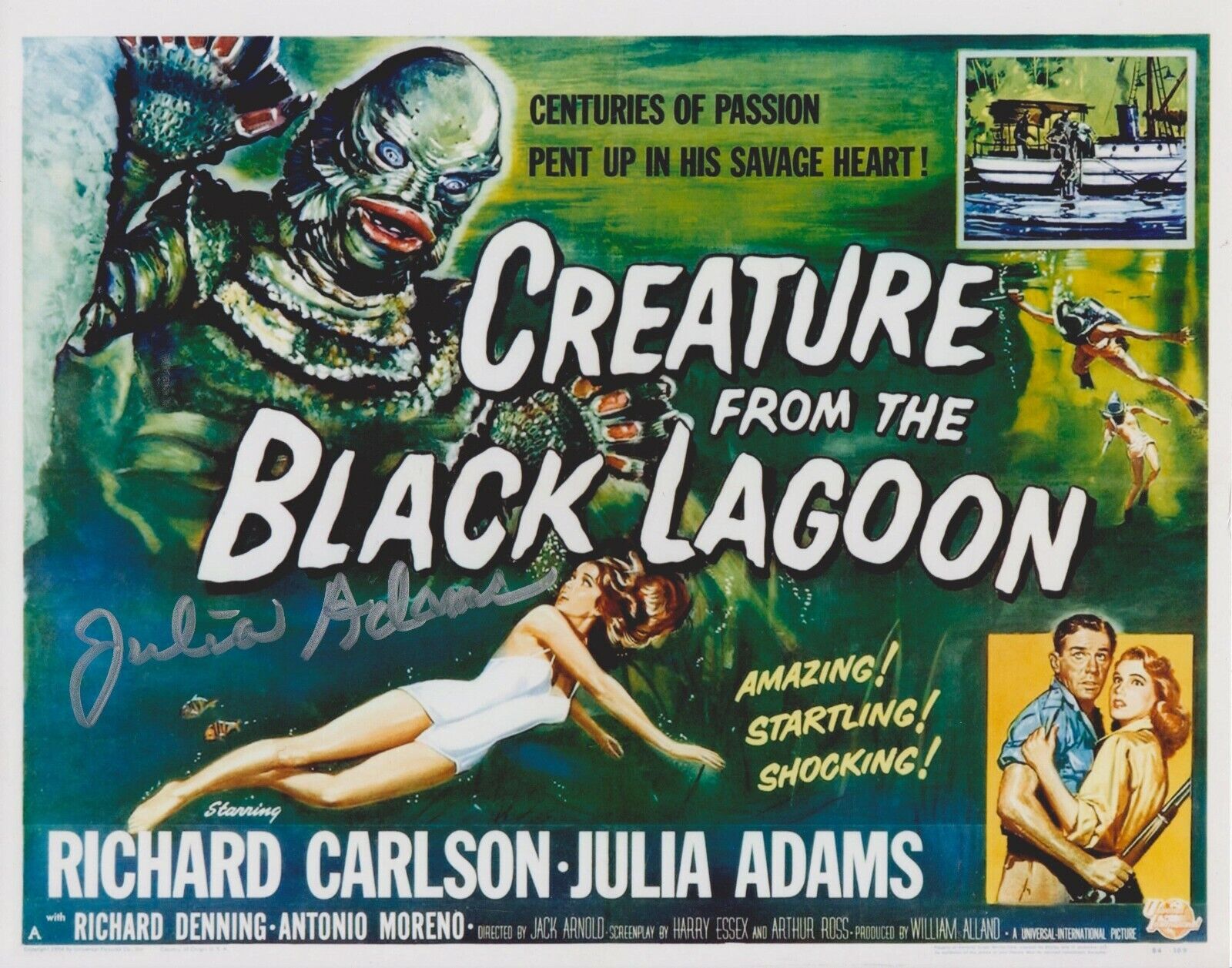 Julie Adams Creature From the Black Lagoon Original Autographed 8X10 Photo Poster painting #22