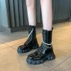 Women's  Martin Boots With Pearl Chain Punk Boots