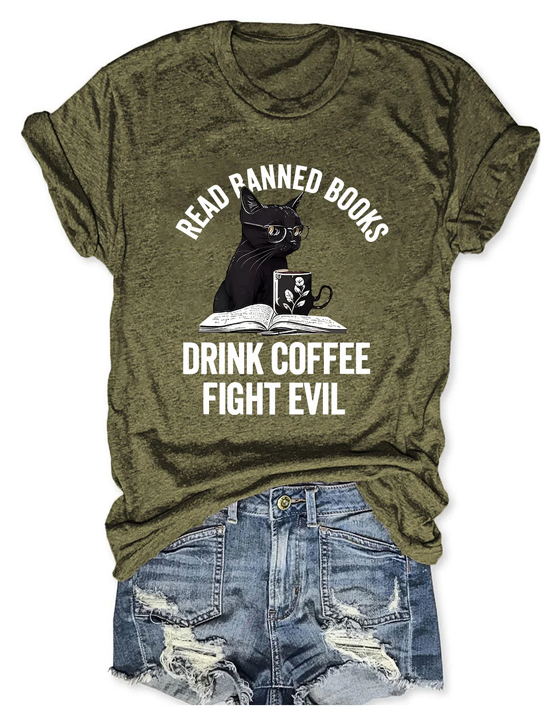 Read Books Drink Coffee Fight Evil T-shirt