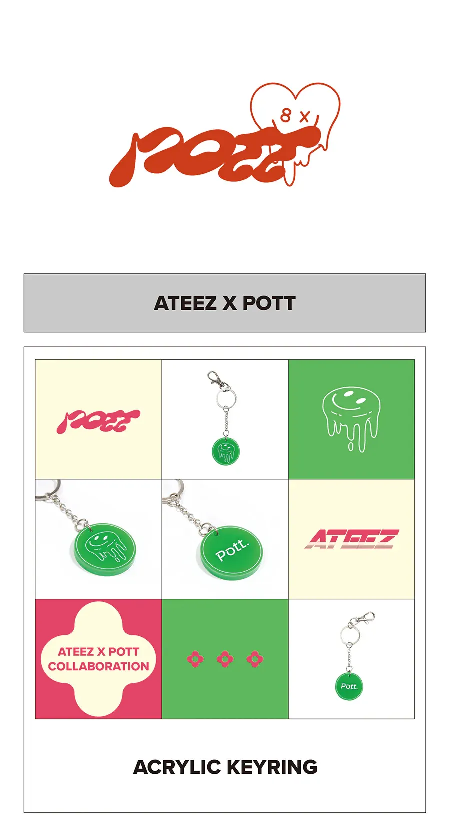 officialateezshop ATEEZ Collaboration POTT. Image Keyring